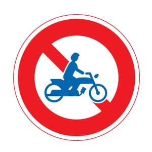 二輪の自動車・一般原動機付自転車通行止め